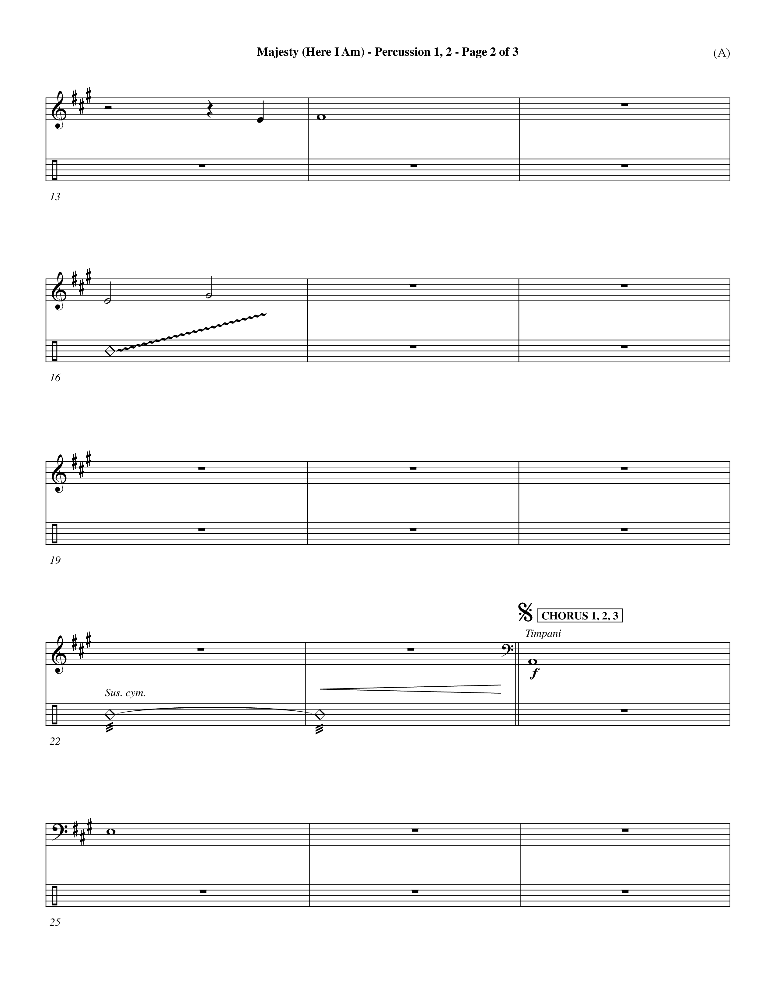 Majesty (Choral Anthem SATB) Percussion 1/2 (Word Music Choral / Orch. Dave Williamson)