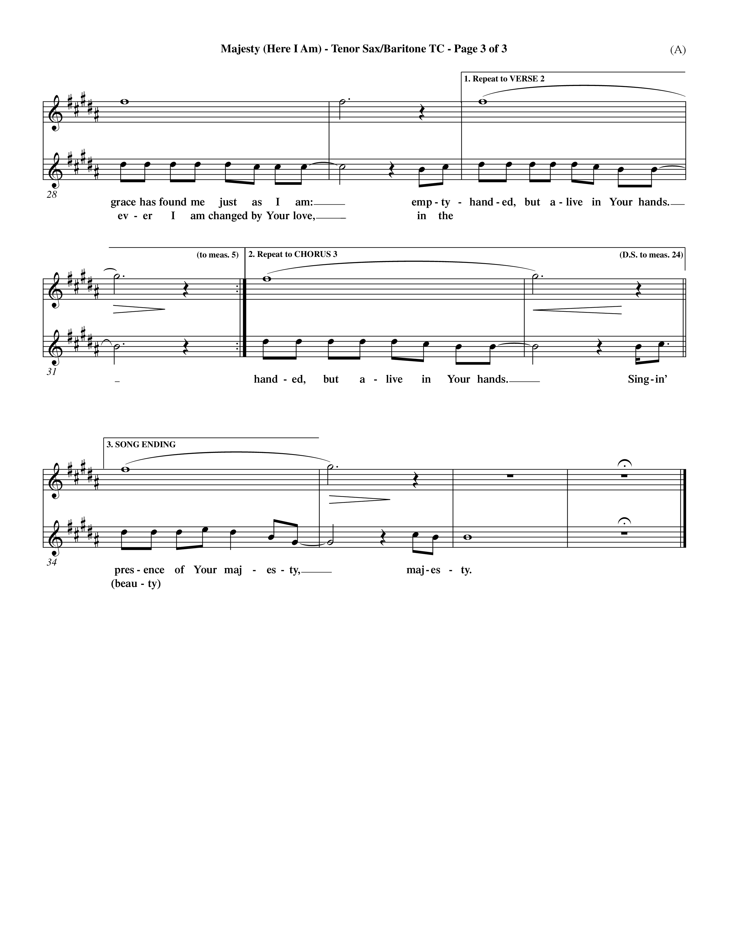 Majesty (Choral Anthem SATB) Tenor Sax/Baritone T.C. (Word Music Choral / Orch. Dave Williamson)