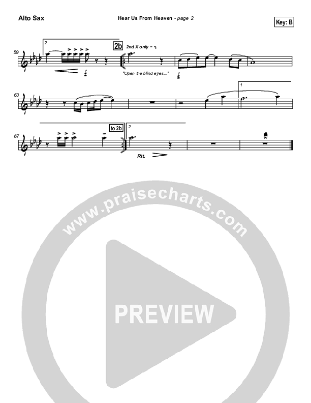 Hear Us From Heaven Alto Sax (New Life Worship)