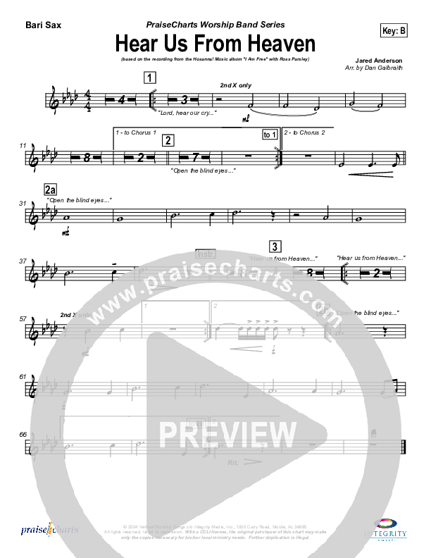 Hear Us From Heaven Bari Sax (New Life Worship)