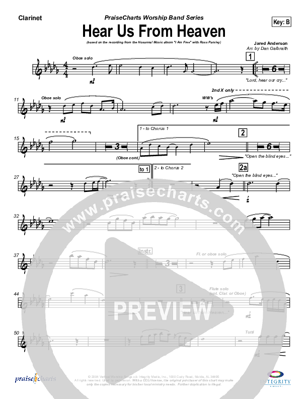 Hear Us From Heaven Clarinet (New Life Worship)