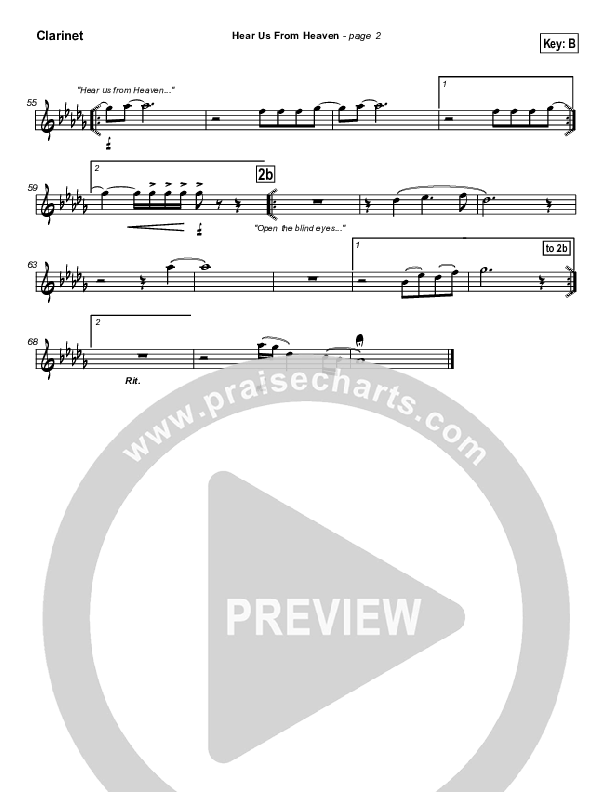 Hear Us From Heaven Clarinet (New Life Worship)