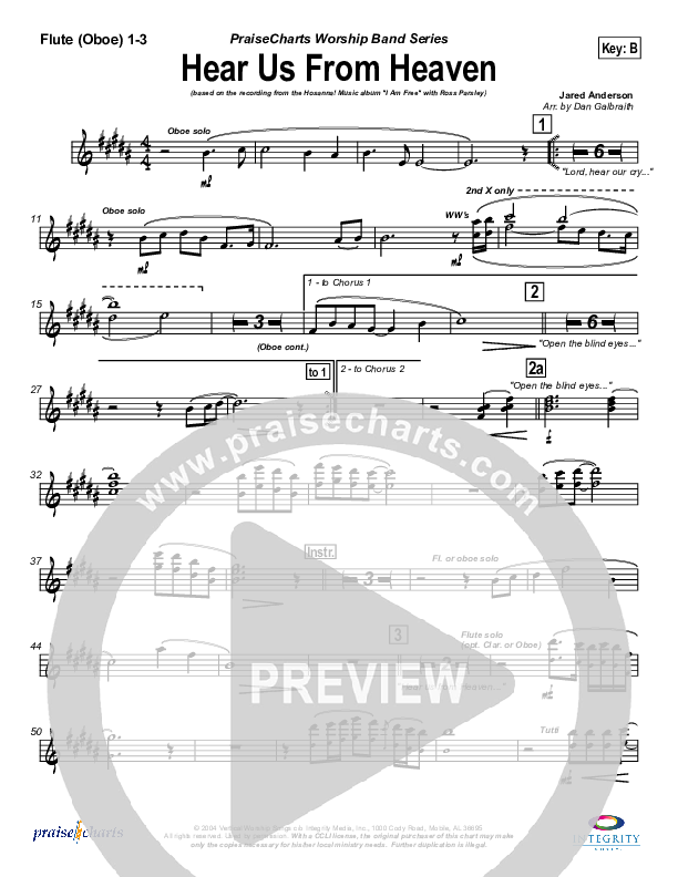 Hear Us From Heaven Flute/Oboe 1/2/3 (New Life Worship)
