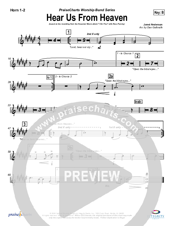 Hear Us From Heaven Brass Pack (New Life Worship)