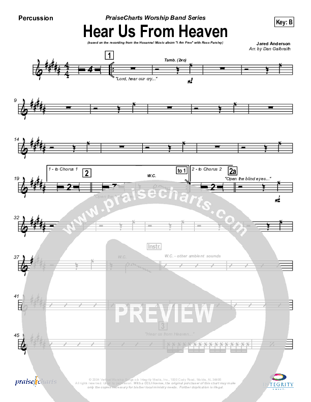 Hear Us From Heaven Percussion (New Life Worship)