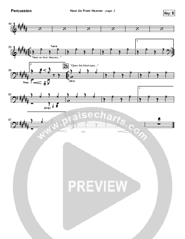 Hear Us From Heaven Percussion (New Life Worship)
