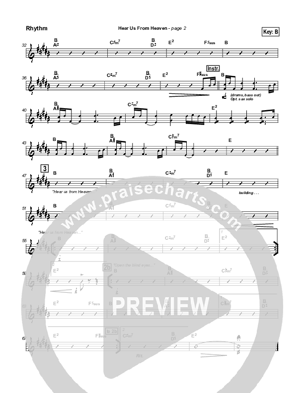 Hear Us From Heaven Rhythm Chart (New Life Worship)