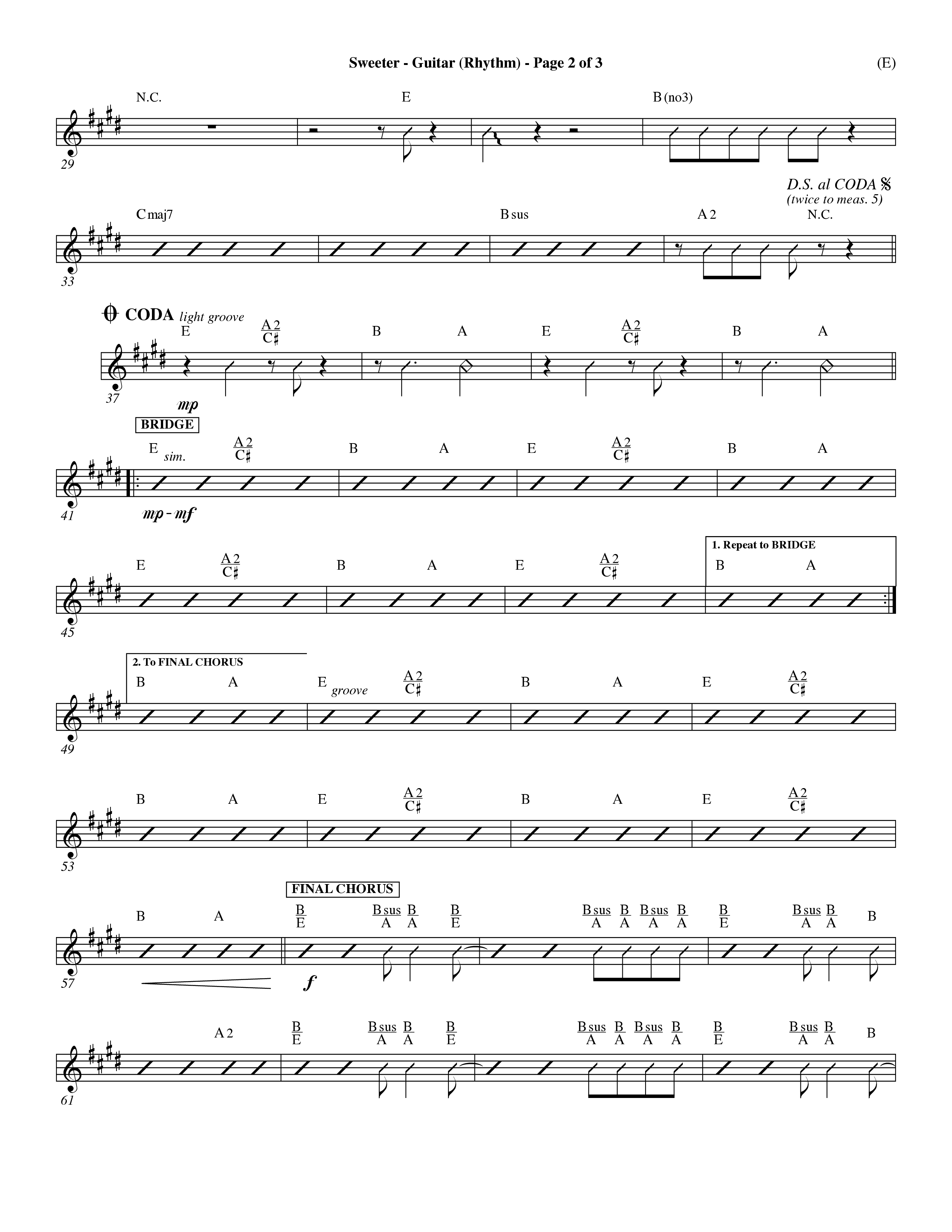 Sweeter (Choral Anthem SATB) Acoustic Guitar (Word Music Choral / Orch. Dave Williamson)