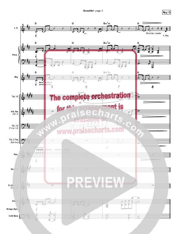 Beautiful Conductor's Score (New Life Worship)