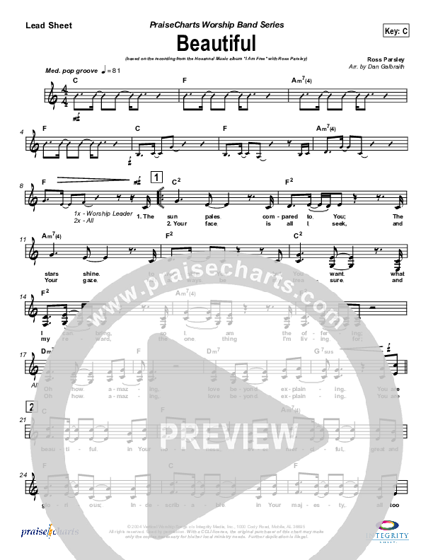 Beautiful Lead Sheet (SAT) (New Life Worship)