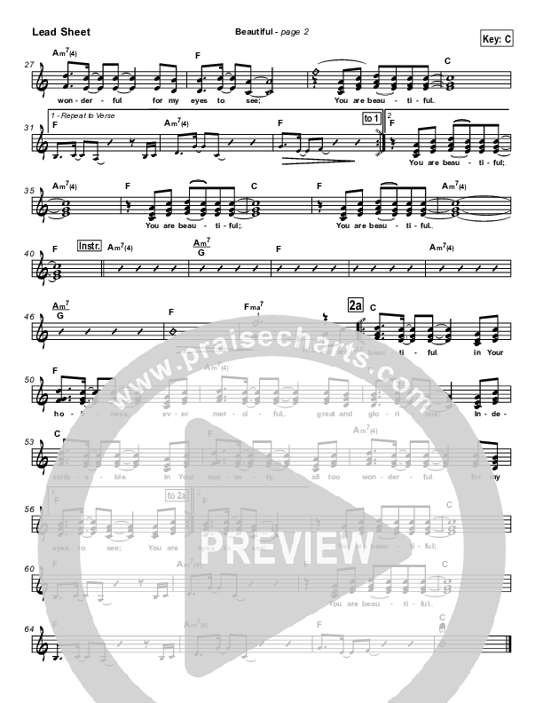 Beautiful Lead Sheet (SAT) (New Life Worship)