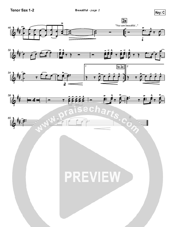 Beautiful Tenor Sax 1/2 (New Life Worship)