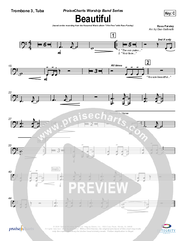 Beautiful Trombone 3/Tuba (New Life Worship)