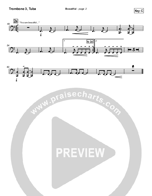 Beautiful Trombone 3/Tuba (New Life Worship)