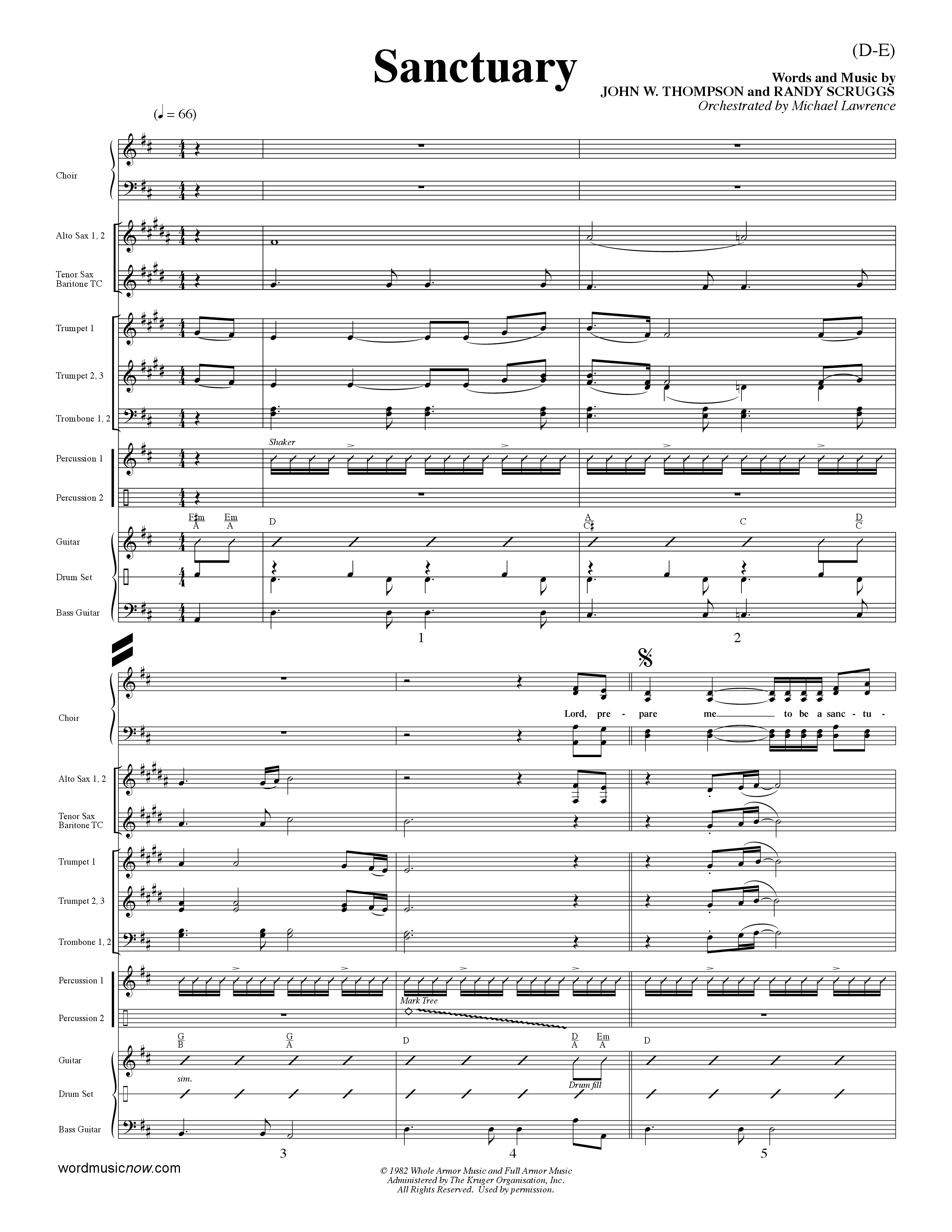 Sanctuary (Choral Anthem SATB) Conductor's Score (Word Music Choral / Orch. Michael Lawrence)