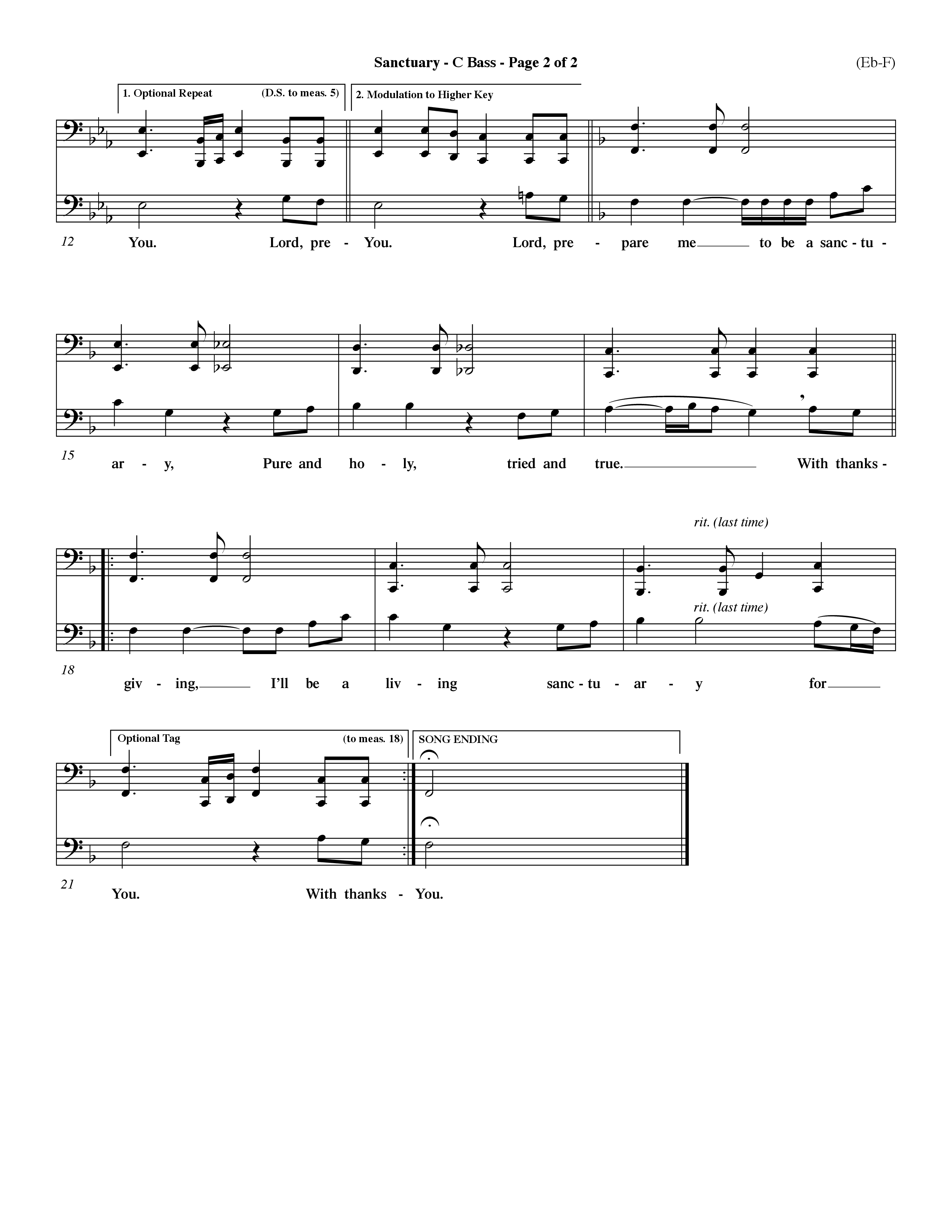 Sanctuary (Choral Anthem SATB) Contrabass (Word Music Choral / Orch. Michael Lawrence)