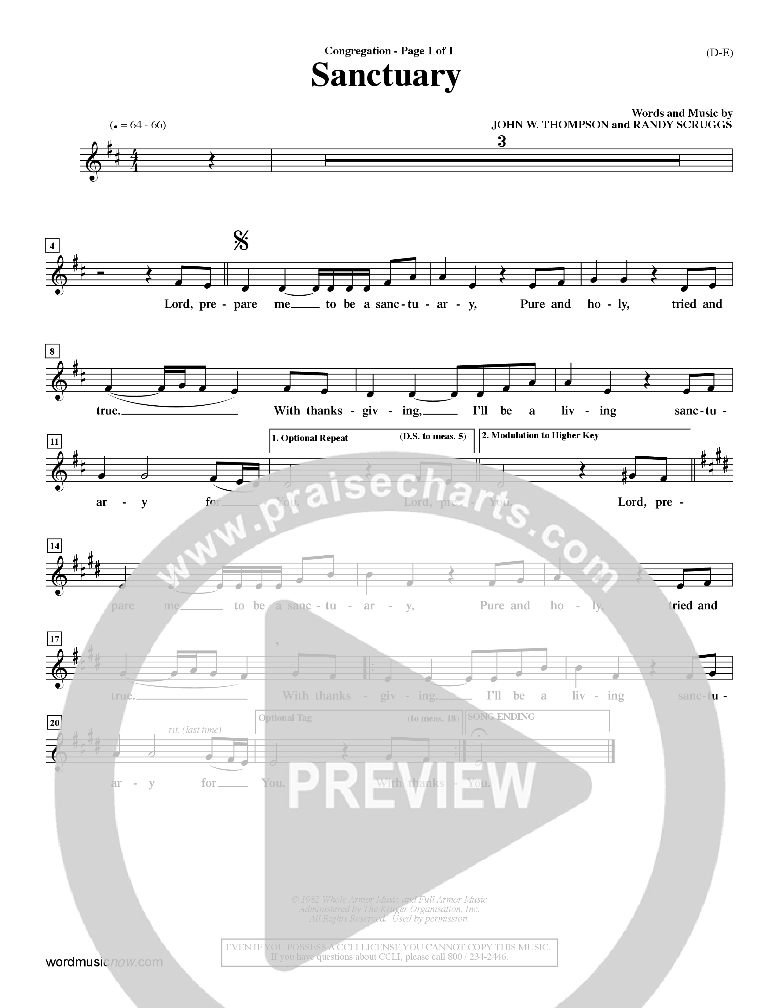 Sanctuary (Choral Anthem SATB) Rhythm Pack (Word Music Choral / Orch. Michael Lawrence)