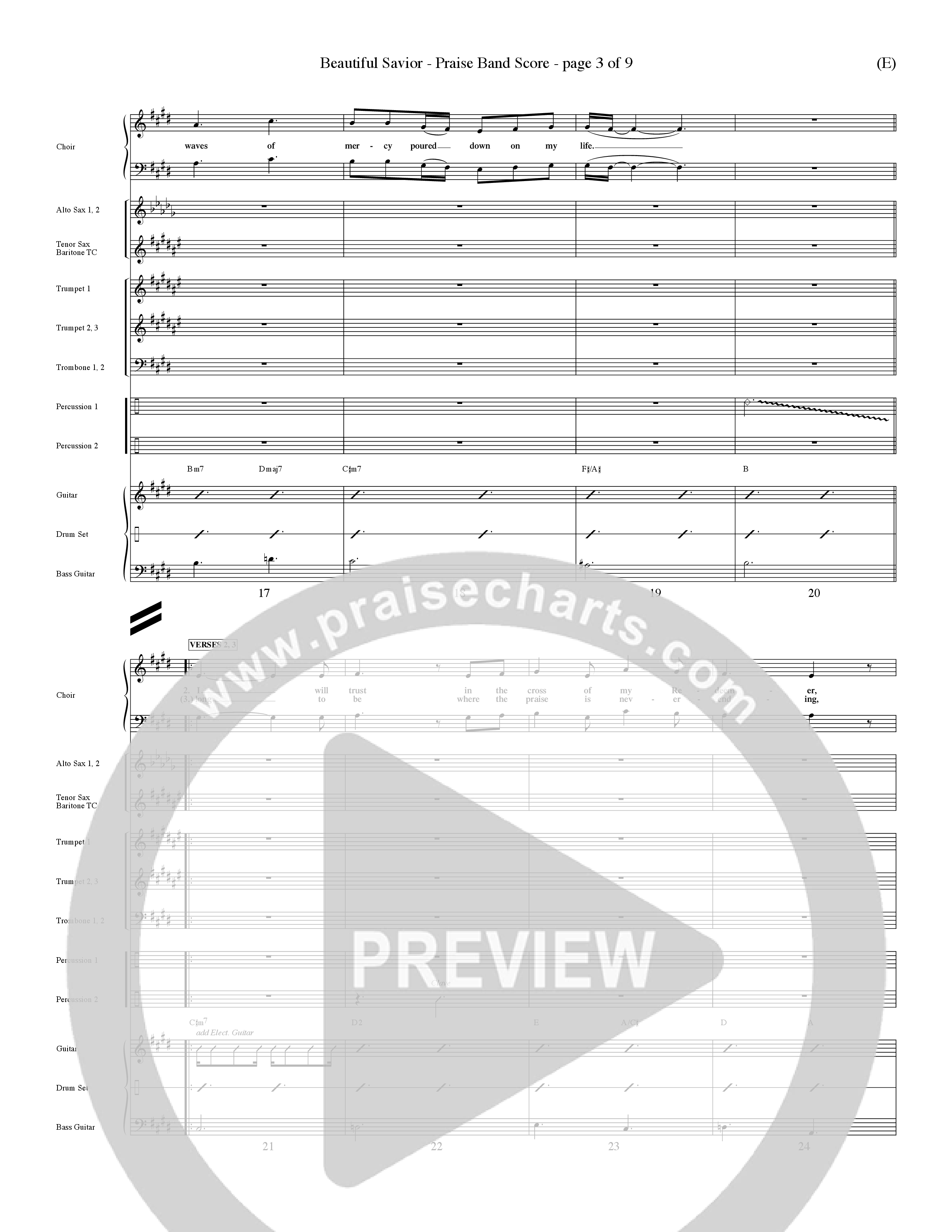 Beautiful Savior (Choral Anthem SATB) PraiseBand (incl. Brass) (Word Music Choral / Orch. Dave Williamson)