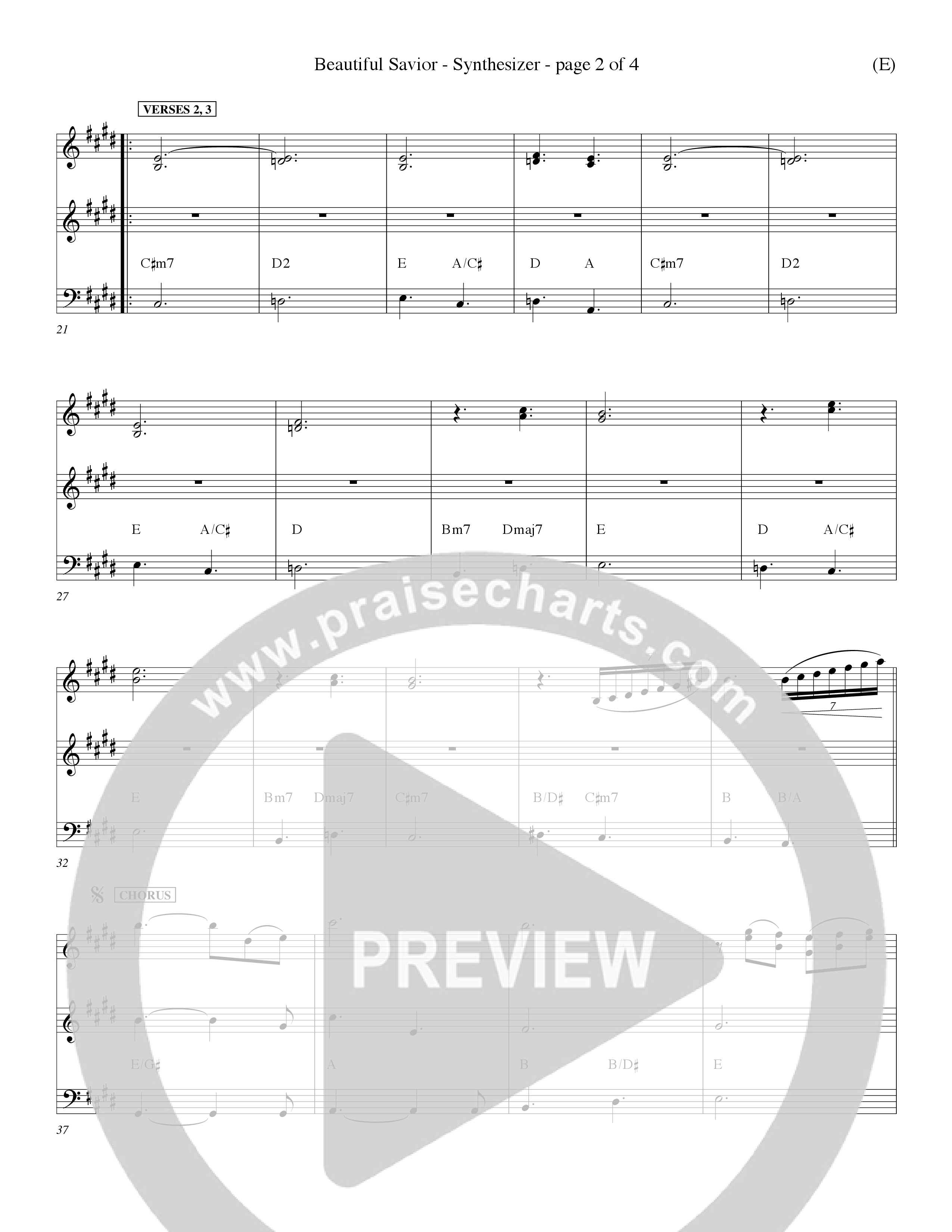 Beautiful Savior (Choral Anthem SATB) Synth (Word Music Choral / Orch. Dave Williamson)