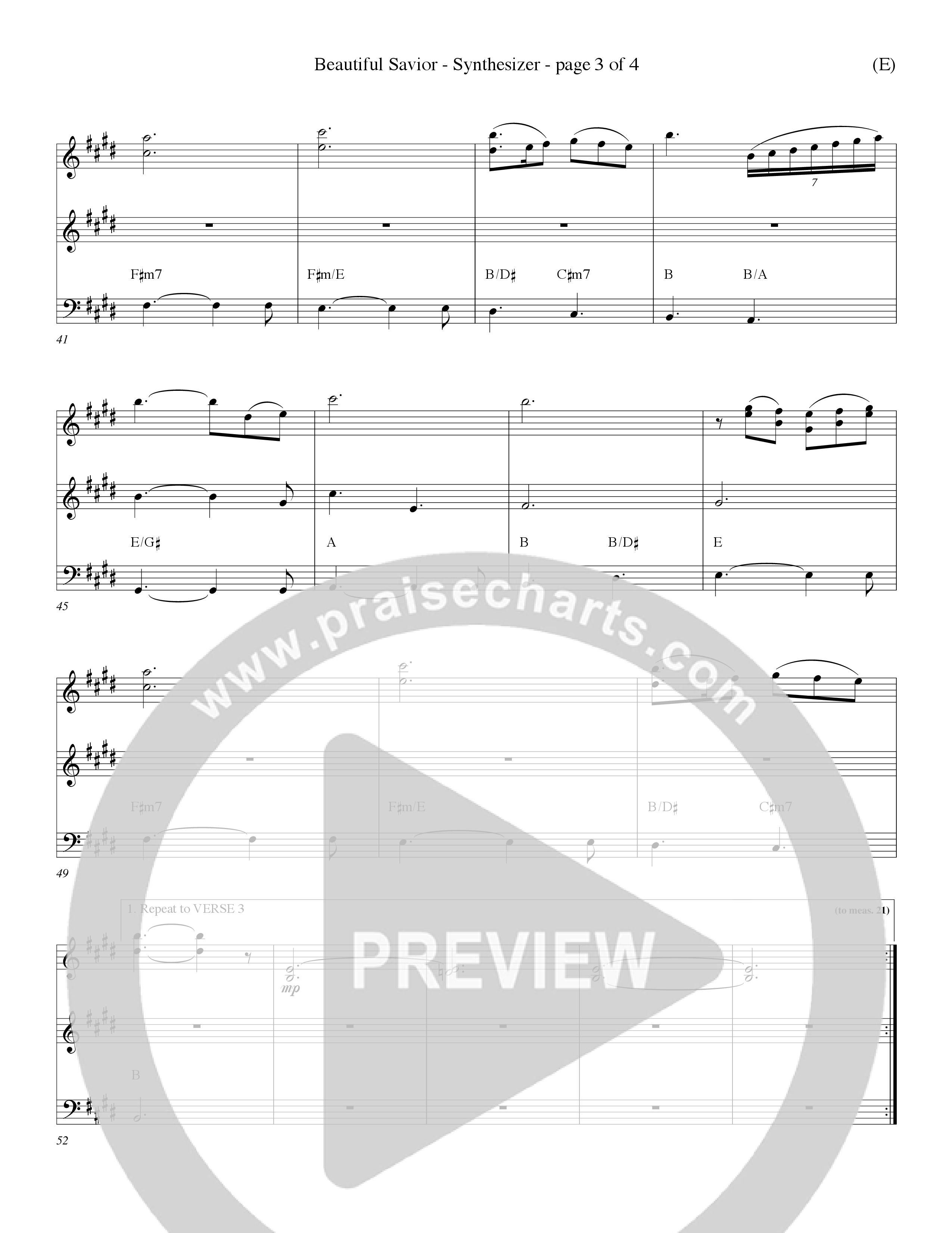 Beautiful Savior (Choral Anthem SATB) Synth (Word Music Choral / Orch. Dave Williamson)