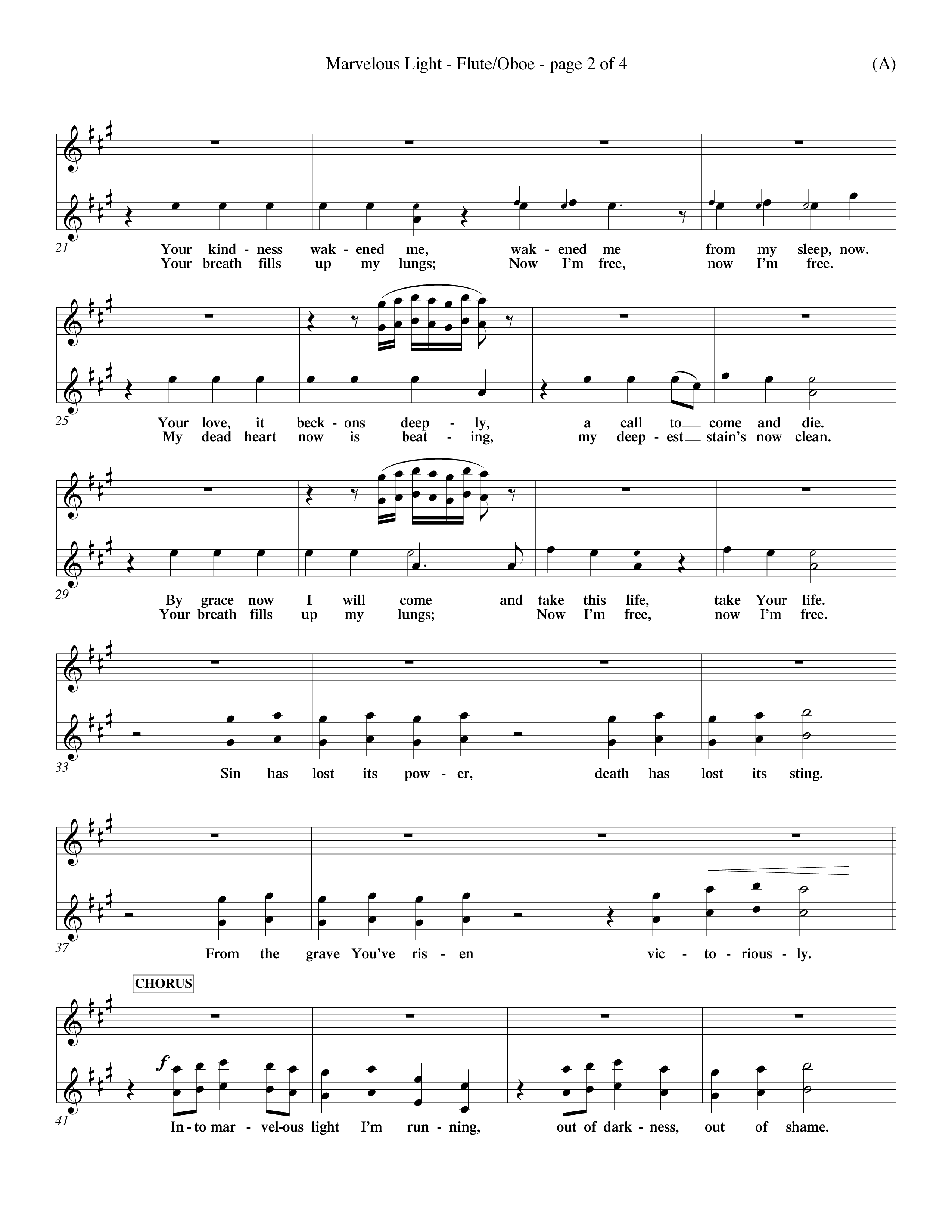 Marvelous Light (Choral Anthem SATB) Flute/Oboe (Word Music Choral / Orch. Dave Williamson)