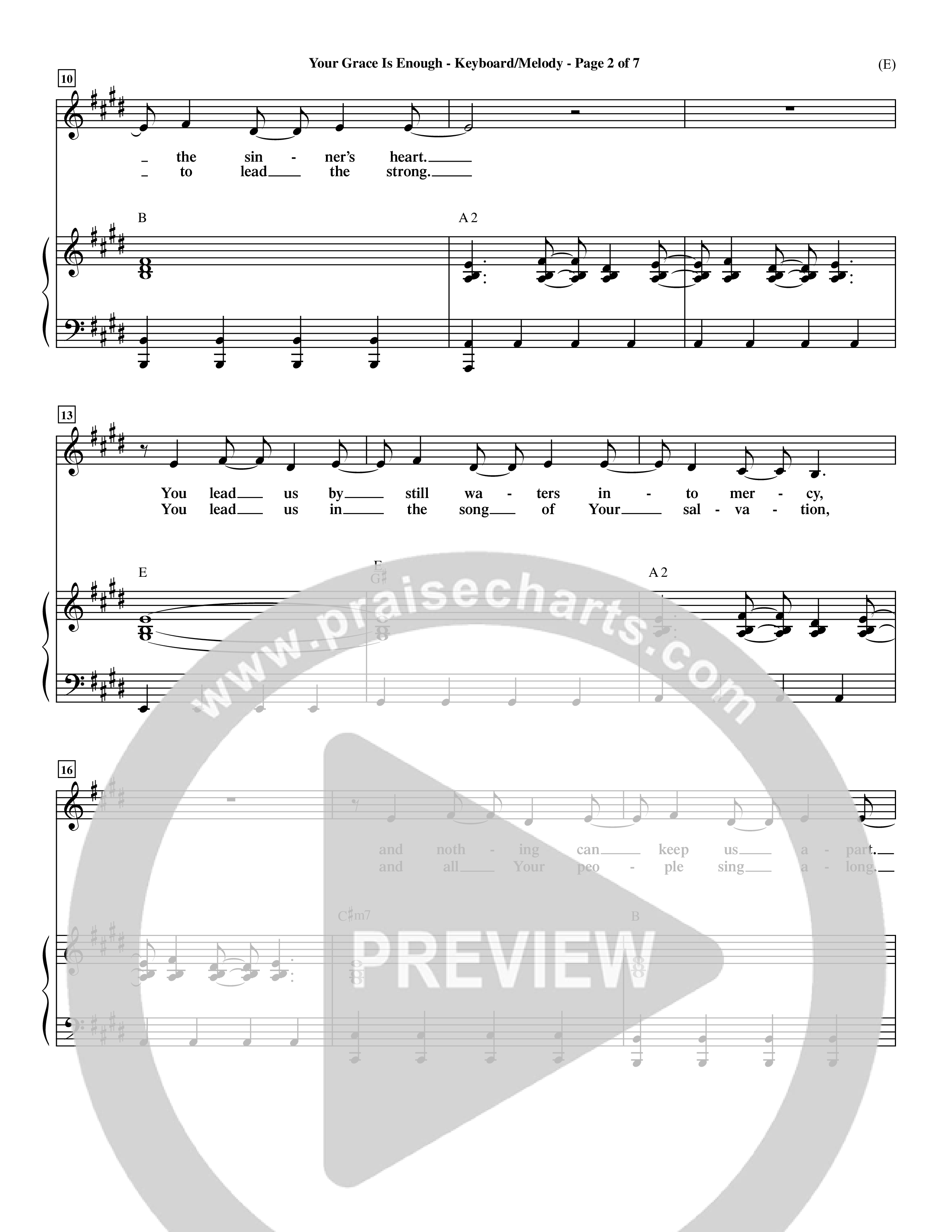 Your Grace Is Enough (Choral Anthem SATB) Piano/Vocal (Melody) (Word Music Choral / Orch. Dave Williamson)