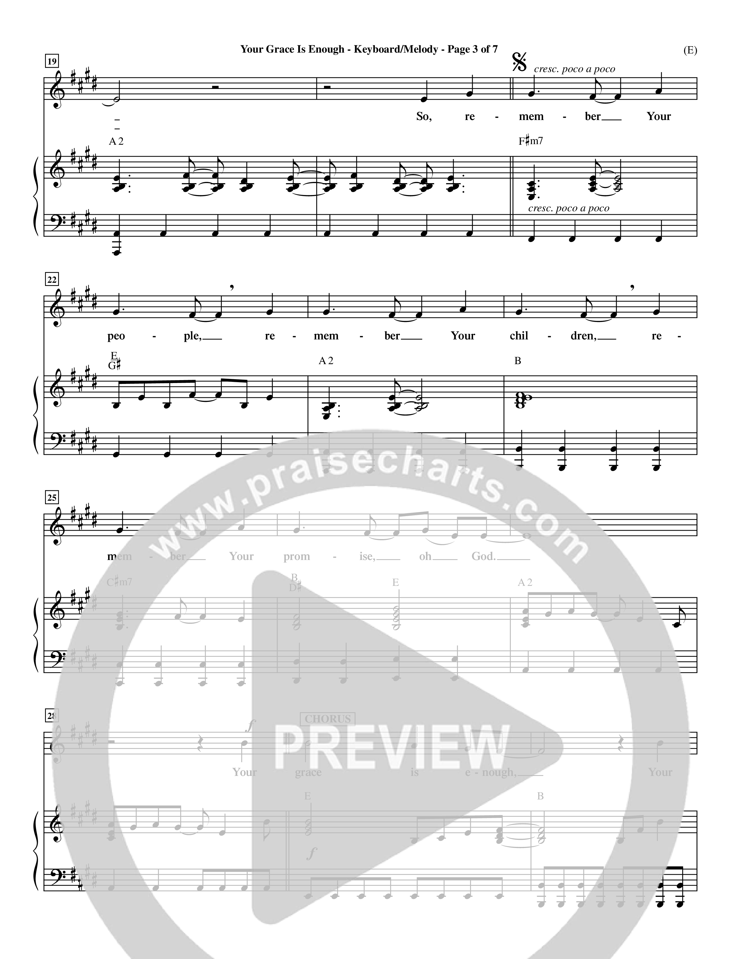 Your Grace Is Enough (Choral Anthem SATB) Piano/Vocal (Melody) (Word Music Choral / Orch. Dave Williamson)