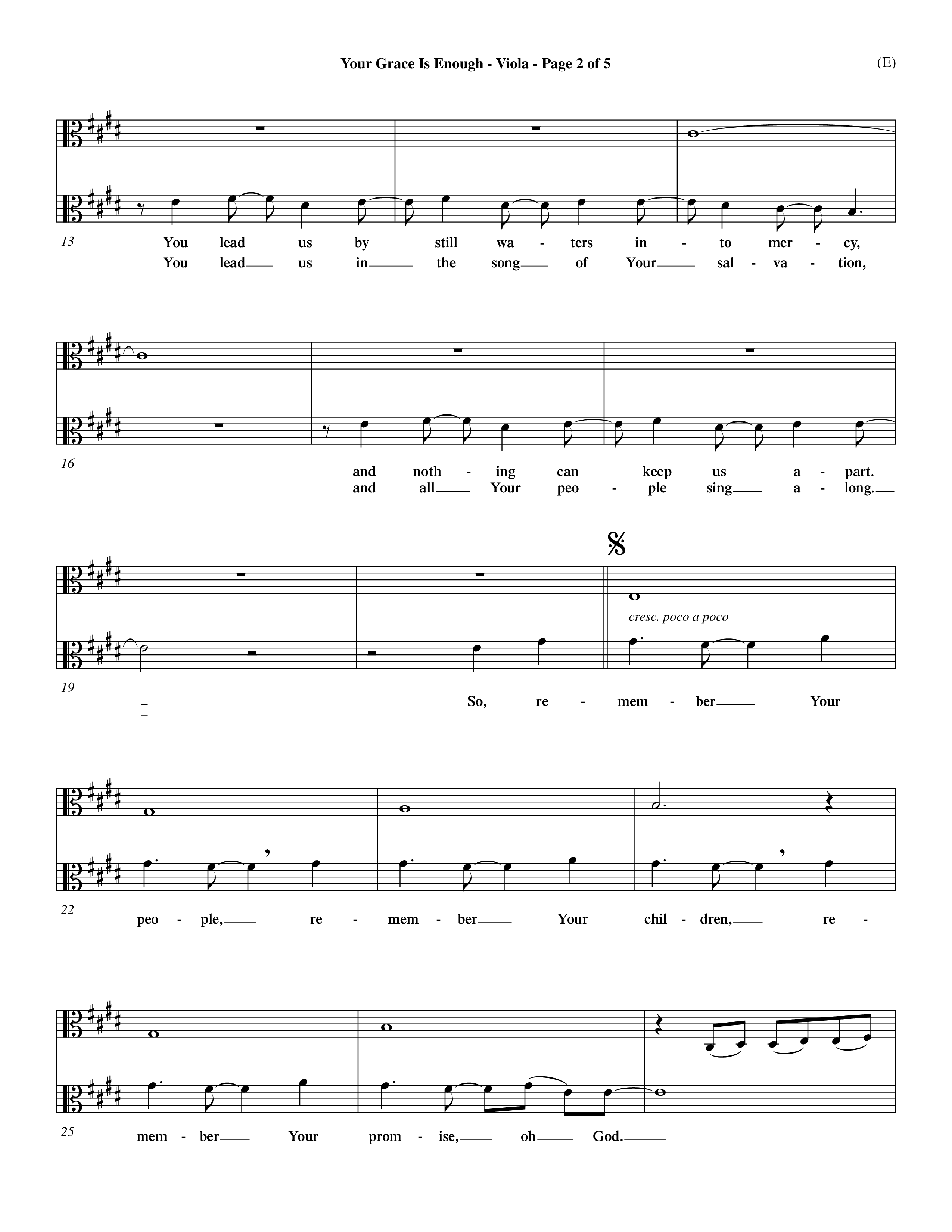 Your Grace Is Enough (Choral Anthem SATB) Viola (Word Music Choral / Orch. Dave Williamson)