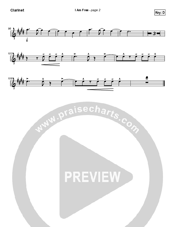 I Am Free Clarinet (New Life Worship)