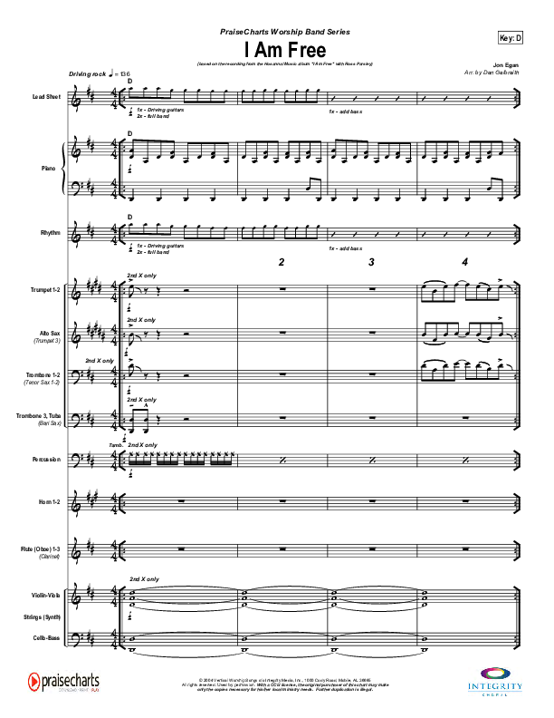 I Am Free Conductor's Score (New Life Worship)