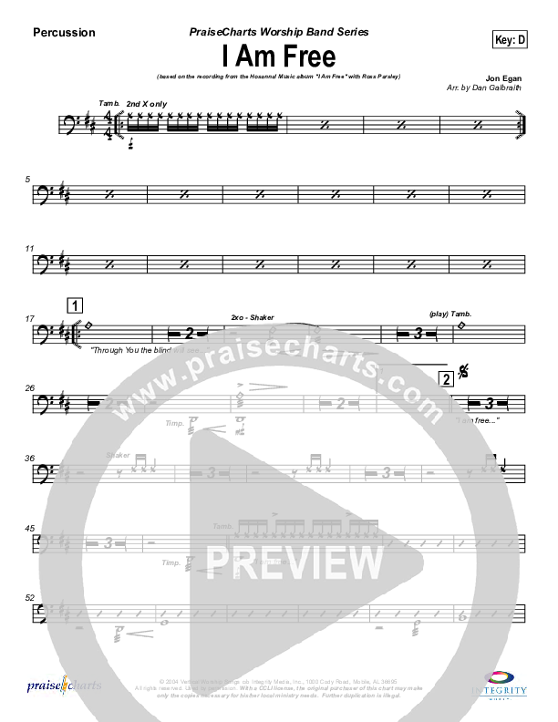 I Am Free Percussion (New Life Worship)