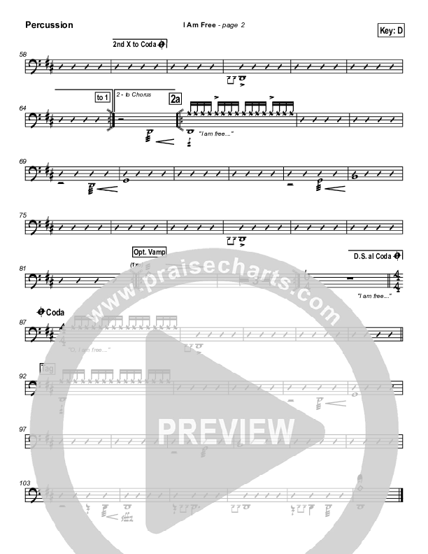 I Am Free Percussion (New Life Worship)