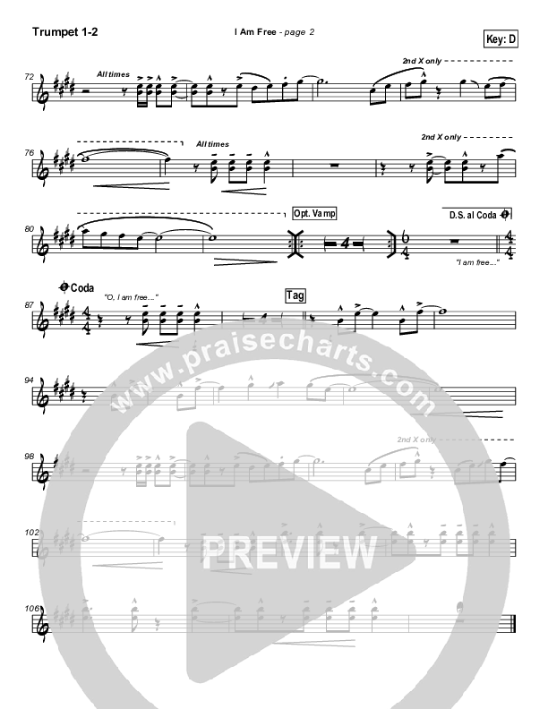 I Am Free Trumpet 1,2 (New Life Worship)