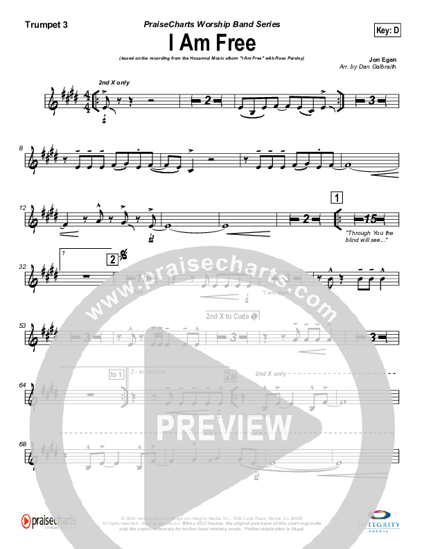 I Am Free Trumpet 3 (New Life Worship)