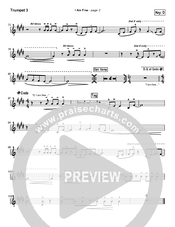 I Am Free Trumpet 3 (New Life Worship)