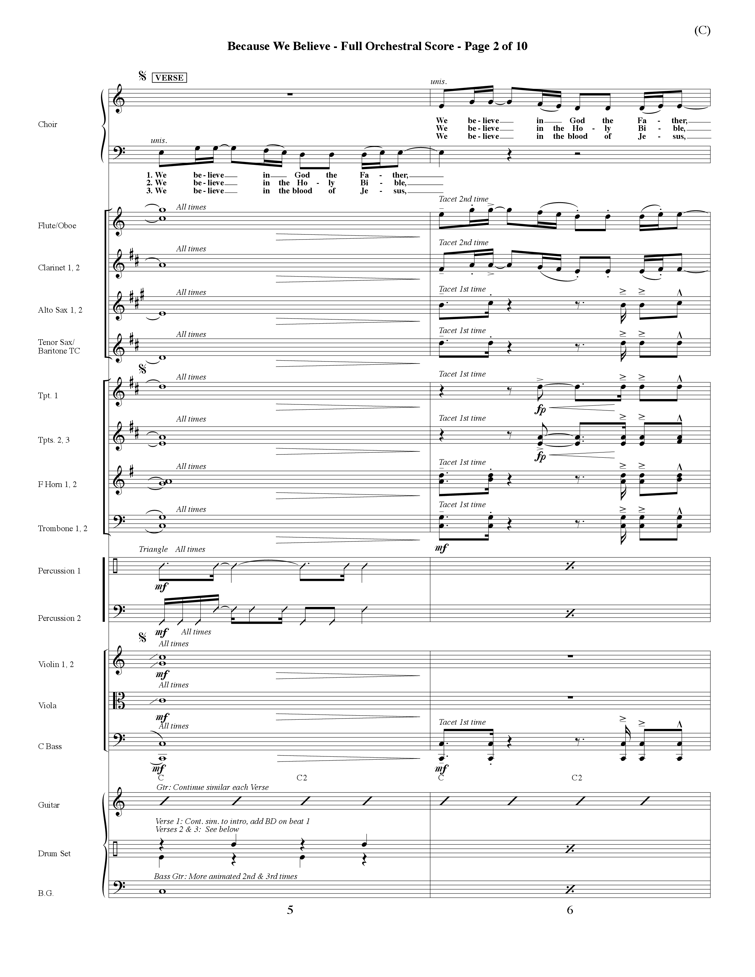 Because We Believe (Choral Anthem SATB) Conductor's Score (Word Music Choral / Orch. Mark McClure)