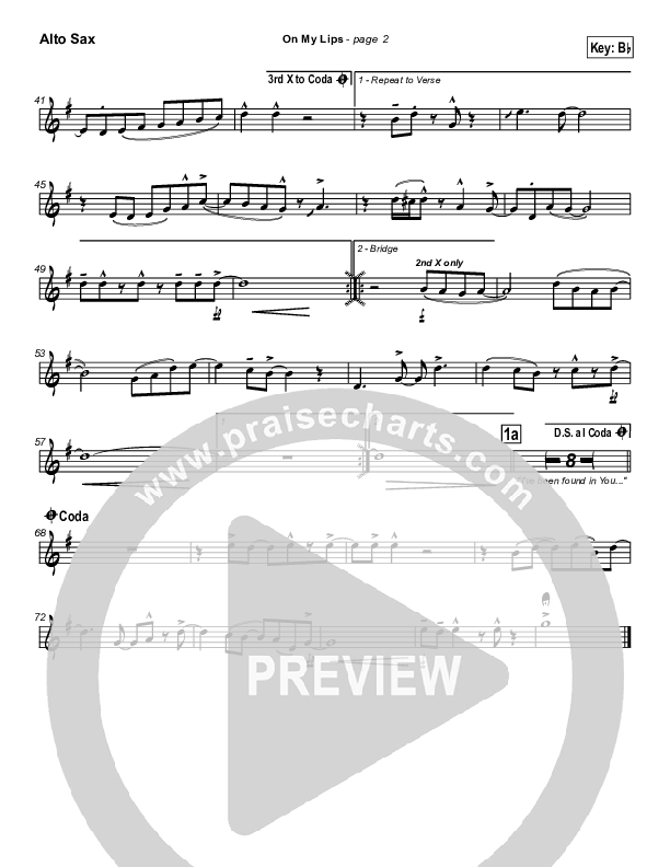 On My Lips Alto Sax (New Life Worship)