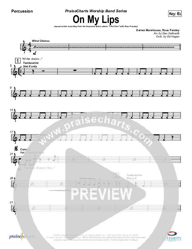 On My Lips Percussion (New Life Worship)