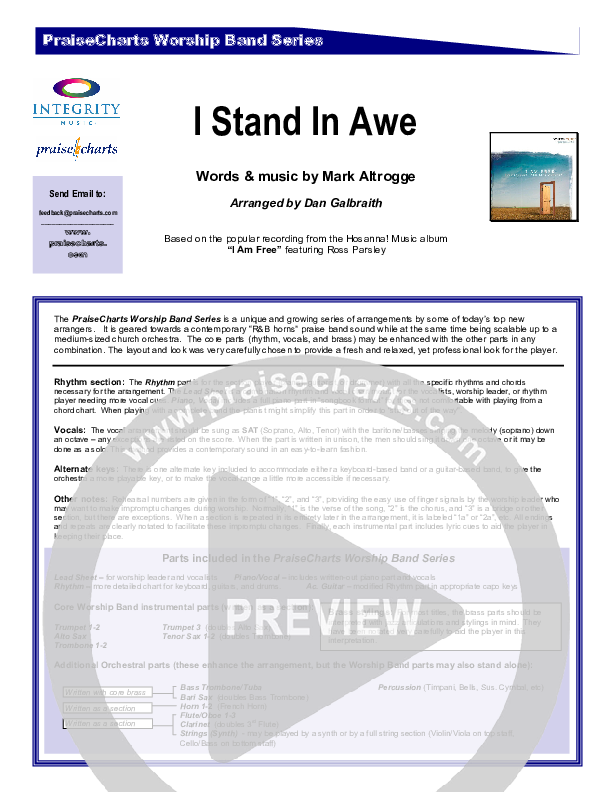 I Stand In Awe Cover Sheet (New Life Worship)