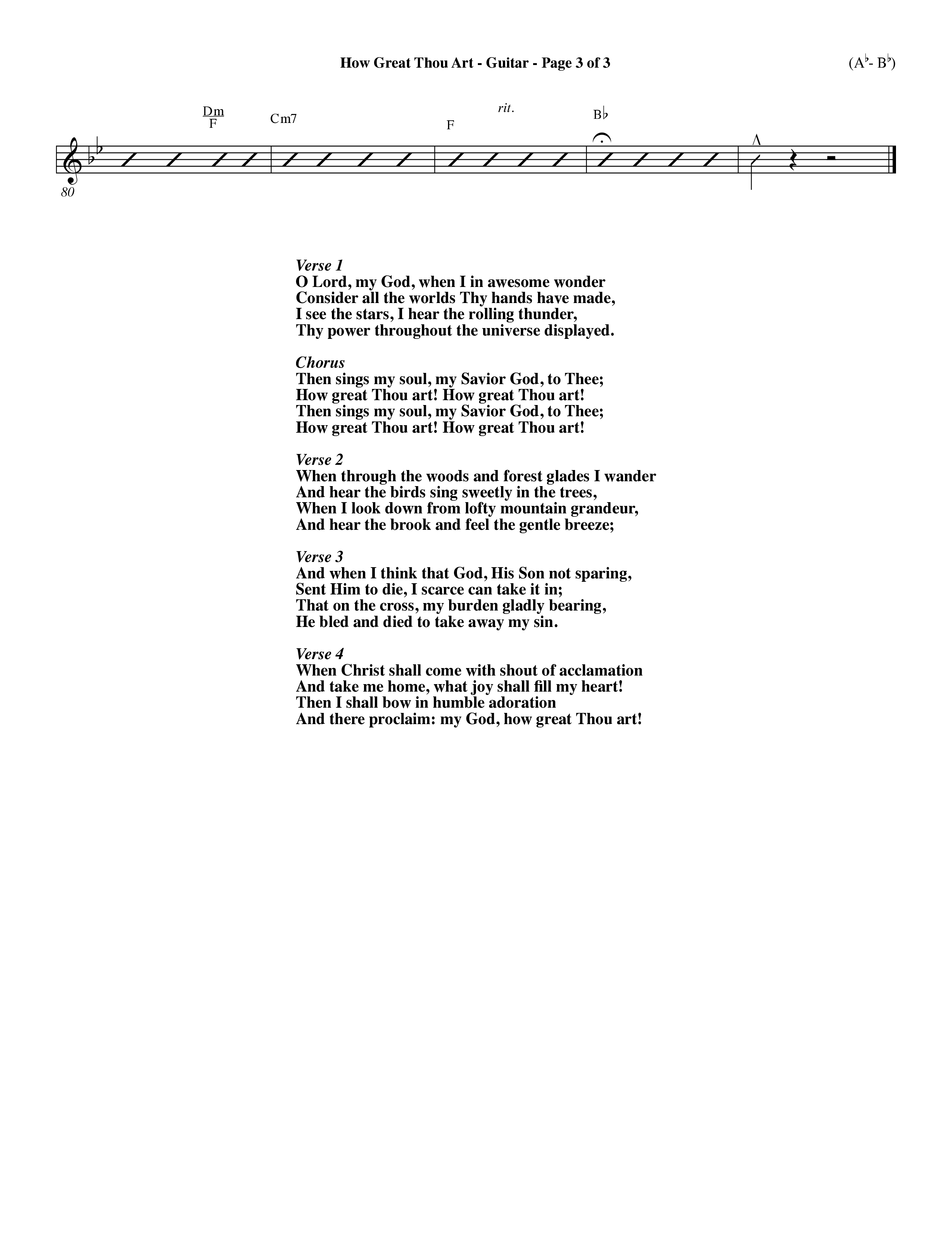 How Great Thou Art (Choral Anthem SATB) Acoustic Guitar (Word Music Choral / Arr. John Coates / Orch. Dave Williamson / Orch. Keith Christopher)