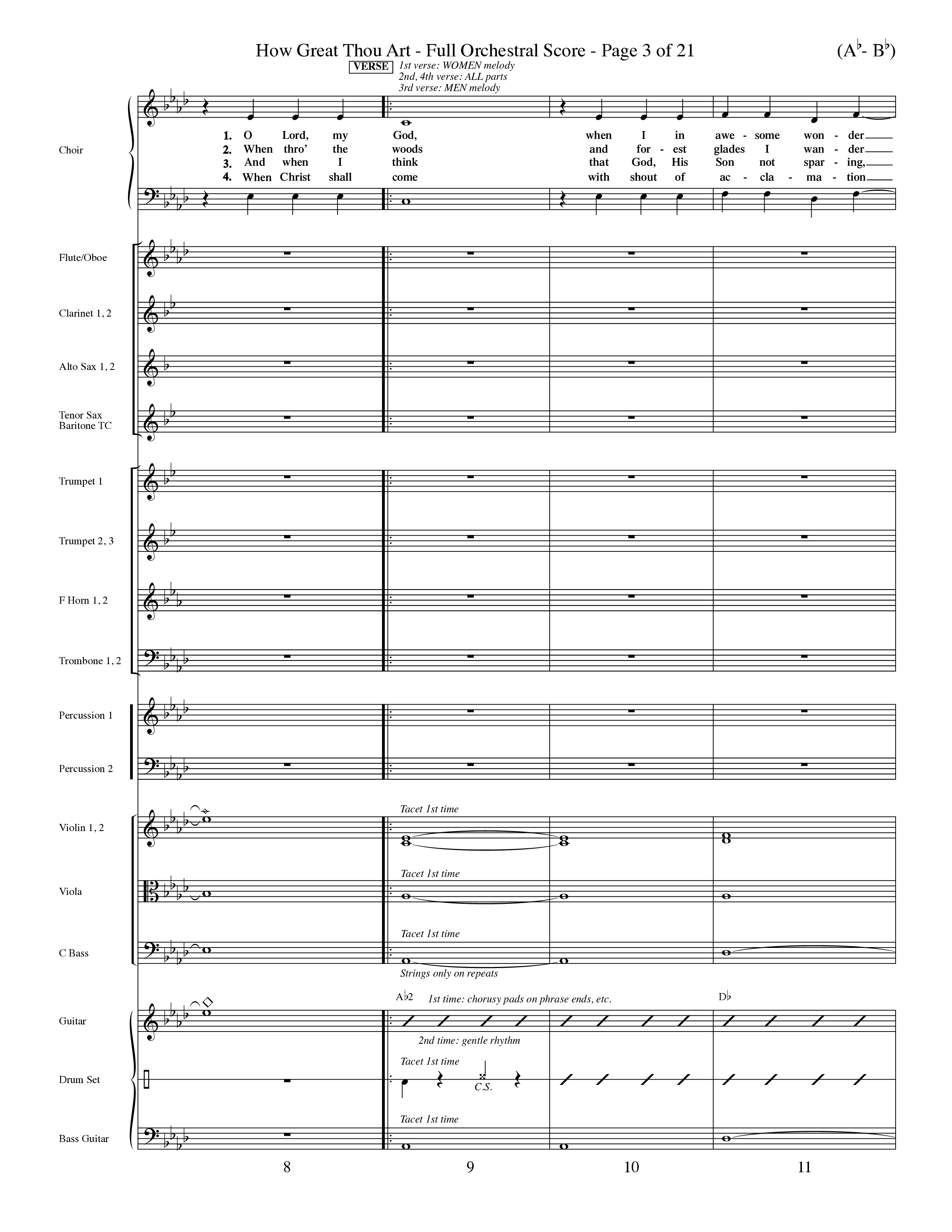 How Great Thou Art (Choral Anthem SATB) Orchestration (Word Music Choral / Arr. John Coates / Orch. Dave Williamson / Orch. Keith Christopher)