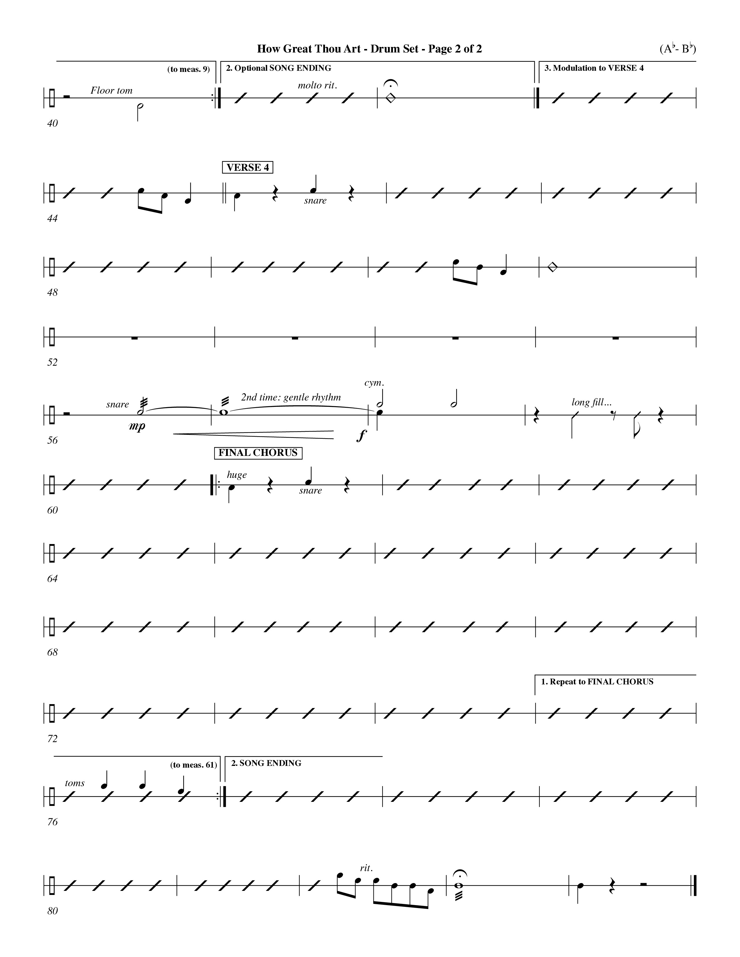 How Great Thou Art (Choral Anthem SATB) Drum Set (Word Music Choral / Arr. John Coates / Orch. Dave Williamson / Orch. Keith Christopher)