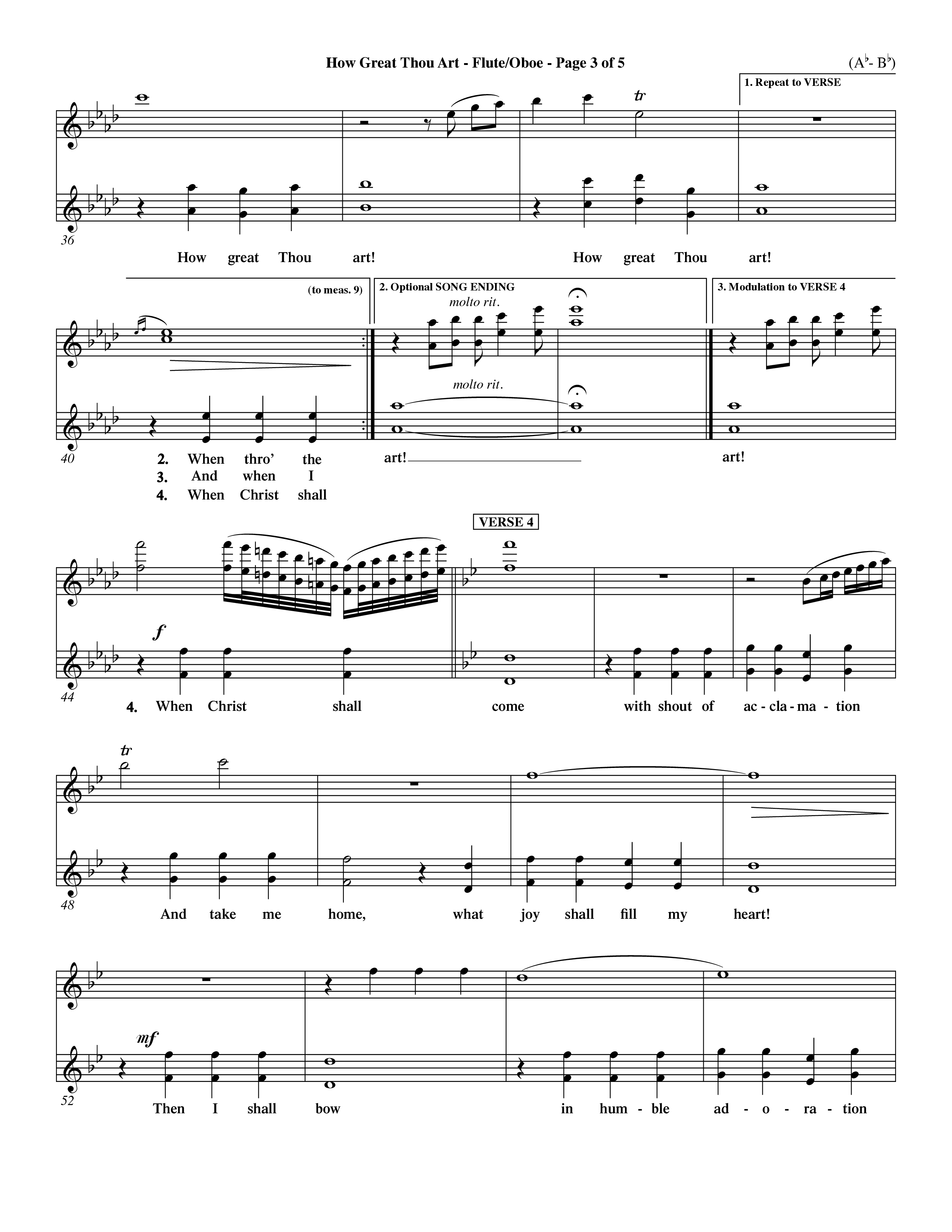 How Great Thou Art (Choral Anthem SATB) Flute/Oboe (Word Music Choral / Arr. John Coates / Orch. Dave Williamson / Orch. Keith Christopher)