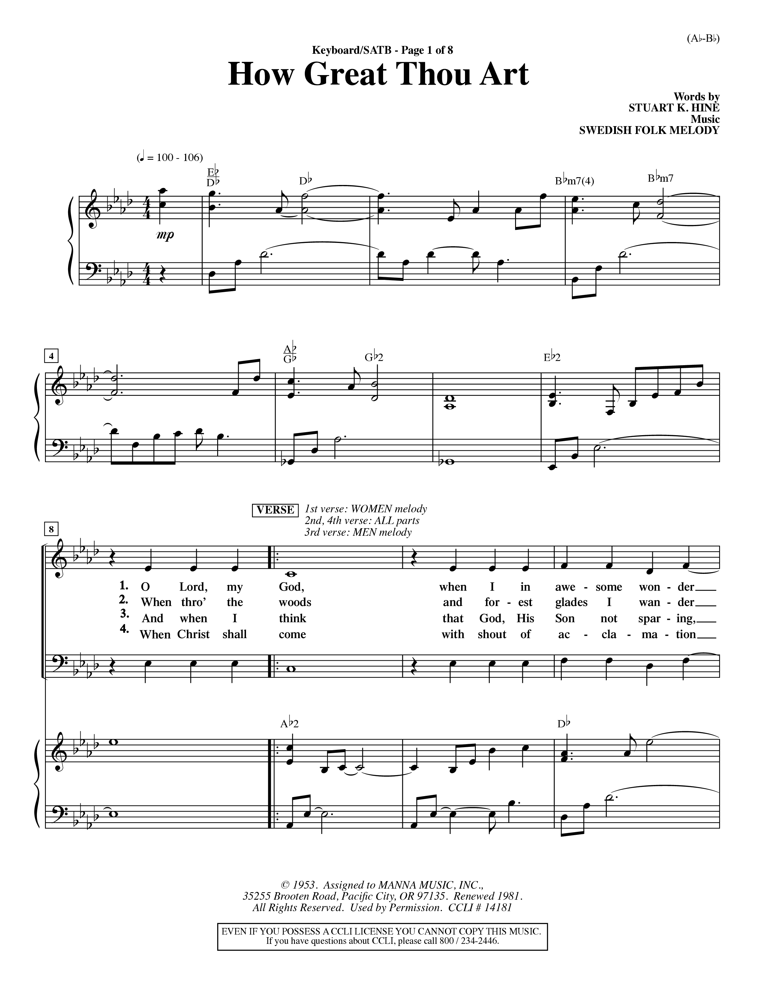 How Great Thou Art (Choral Anthem SATB) Keyboard/Vocal (SATB) (Word Music Choral / Arr. John Coates / Orch. Dave Williamson / Orch. Keith Christopher)