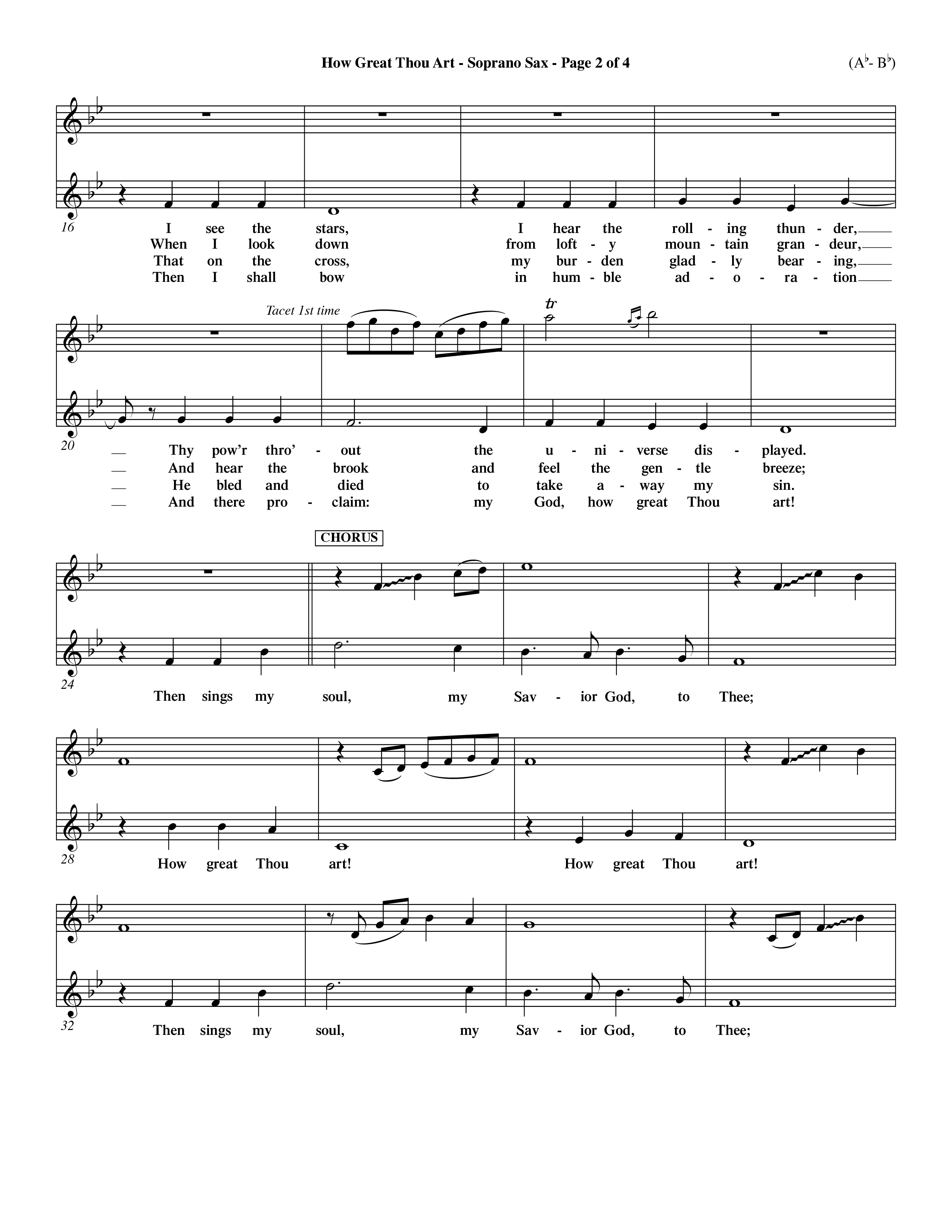How Great Thou Art (Choral Anthem SATB) Saxophone (Word Music Choral / Arr. John Coates / Orch. Dave Williamson / Orch. Keith Christopher)