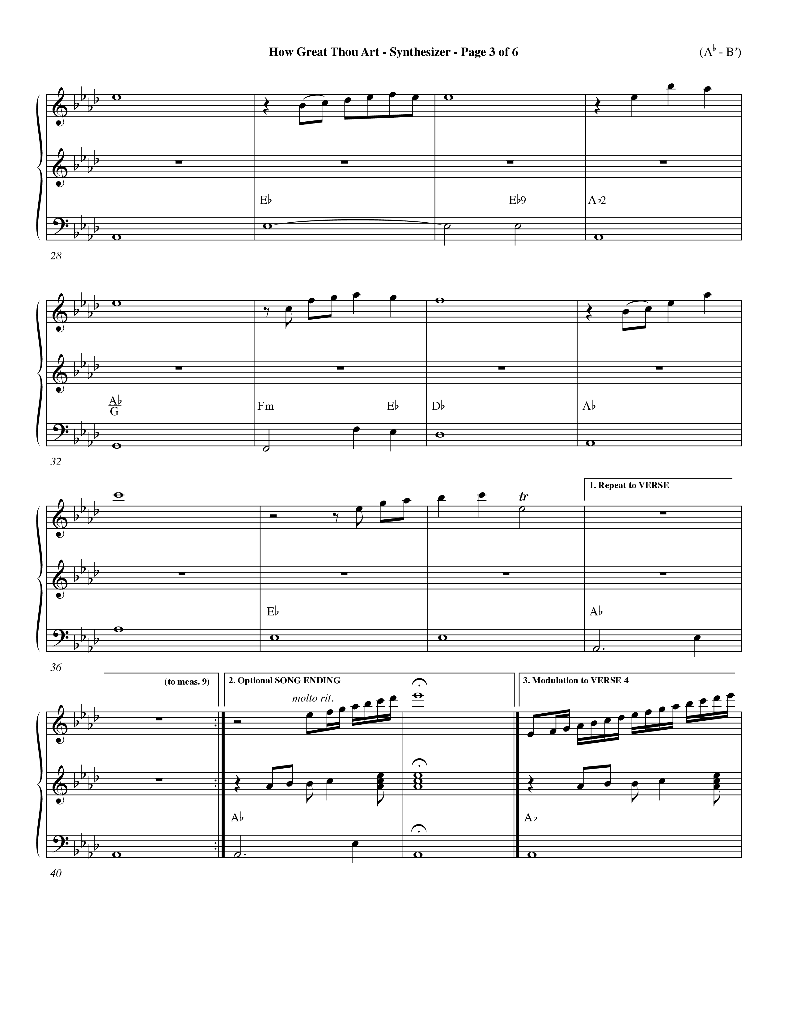 How Great Thou Art (Choral Anthem SATB) Synth (Word Music Choral / Arr. John Coates / Orch. Dave Williamson / Orch. Keith Christopher)