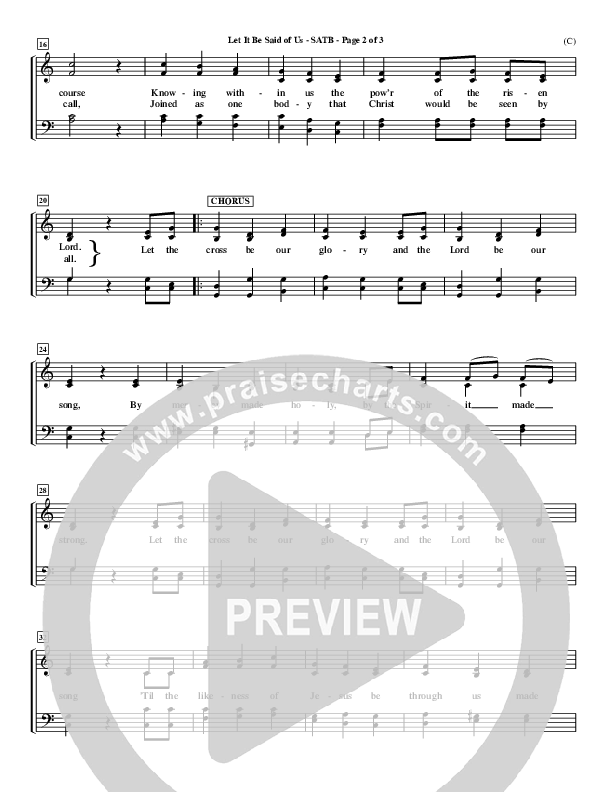 Let It Be Said Of Us Vocal Sheet (SATB) (Steve Fry)