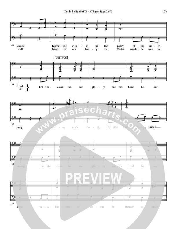 Let It Be Said Of Us Contrabass (Steve Fry)