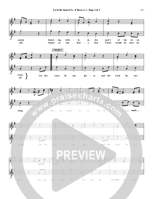 Let It Be Said Of Us French Horn 1/2 (Steve Fry)