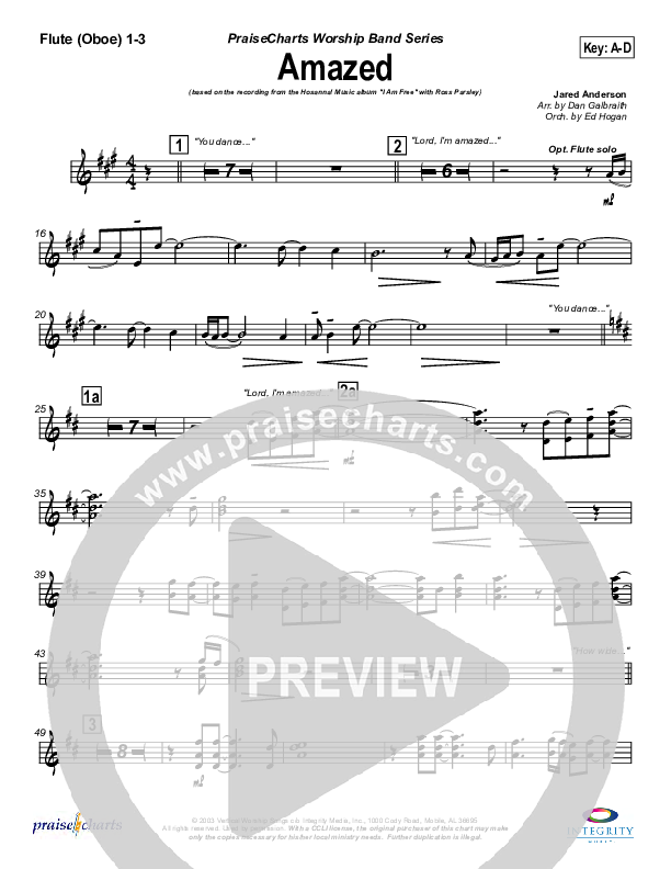 Amazed Flute/Oboe 1/2/3 (New Life Worship)